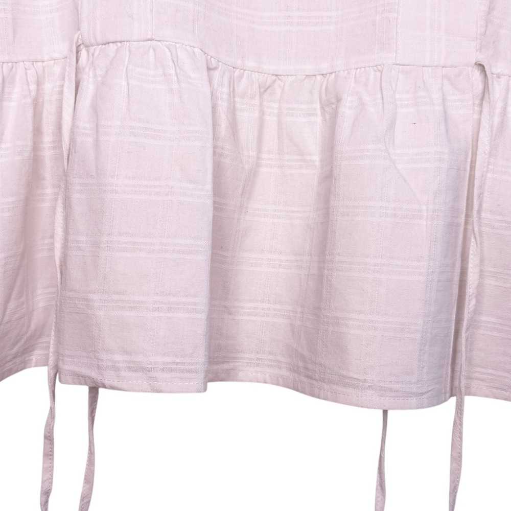 THML Embroidered Ruffle Sleeve Tie Top in White Size Large - Picture 8 of 11
